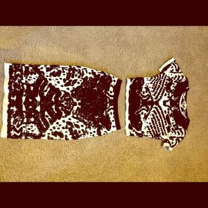 Black and White knit 2 piece Midi set